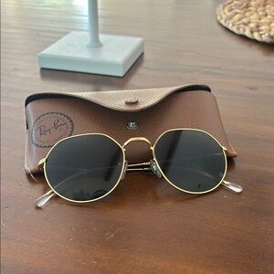 Ray-Ban Gold and Black Aviator Sunglasses